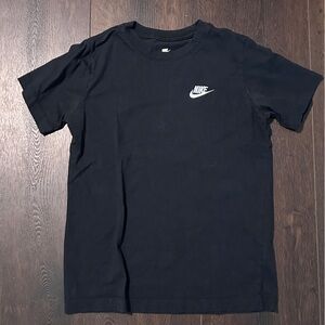 Nike Boy’s Cotton T-shirt in Black with White Logo